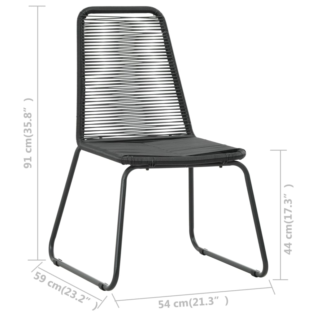vidaXL Outdoor Chairs 4 pcs Poly Rattan Black