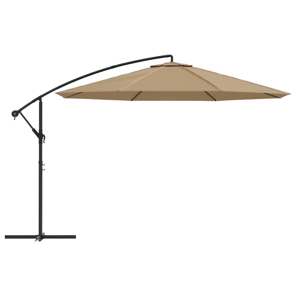 vidaXL Cantilever Umbrella with Aluminium Pole 350 cm Taupe