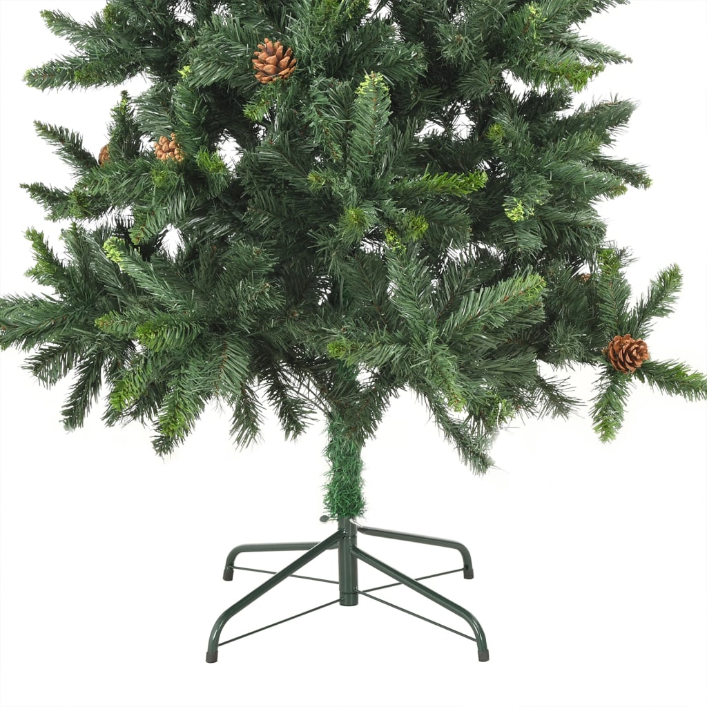 vidaXL Artificial Pre-lit Christmas Tree with Ball Set Green 210 cm