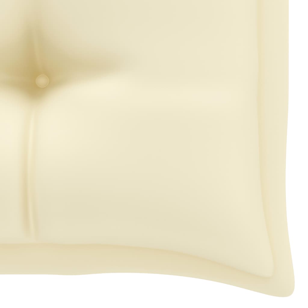 vidaXL Garden Bench with Cream White Cushion 112 cm Solid Teak Wood