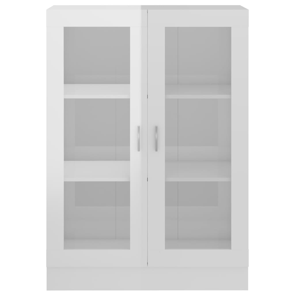 vidaXL Vitrine Cabinet High Gloss White 82.5x30.5x115 cm Engineered Wood