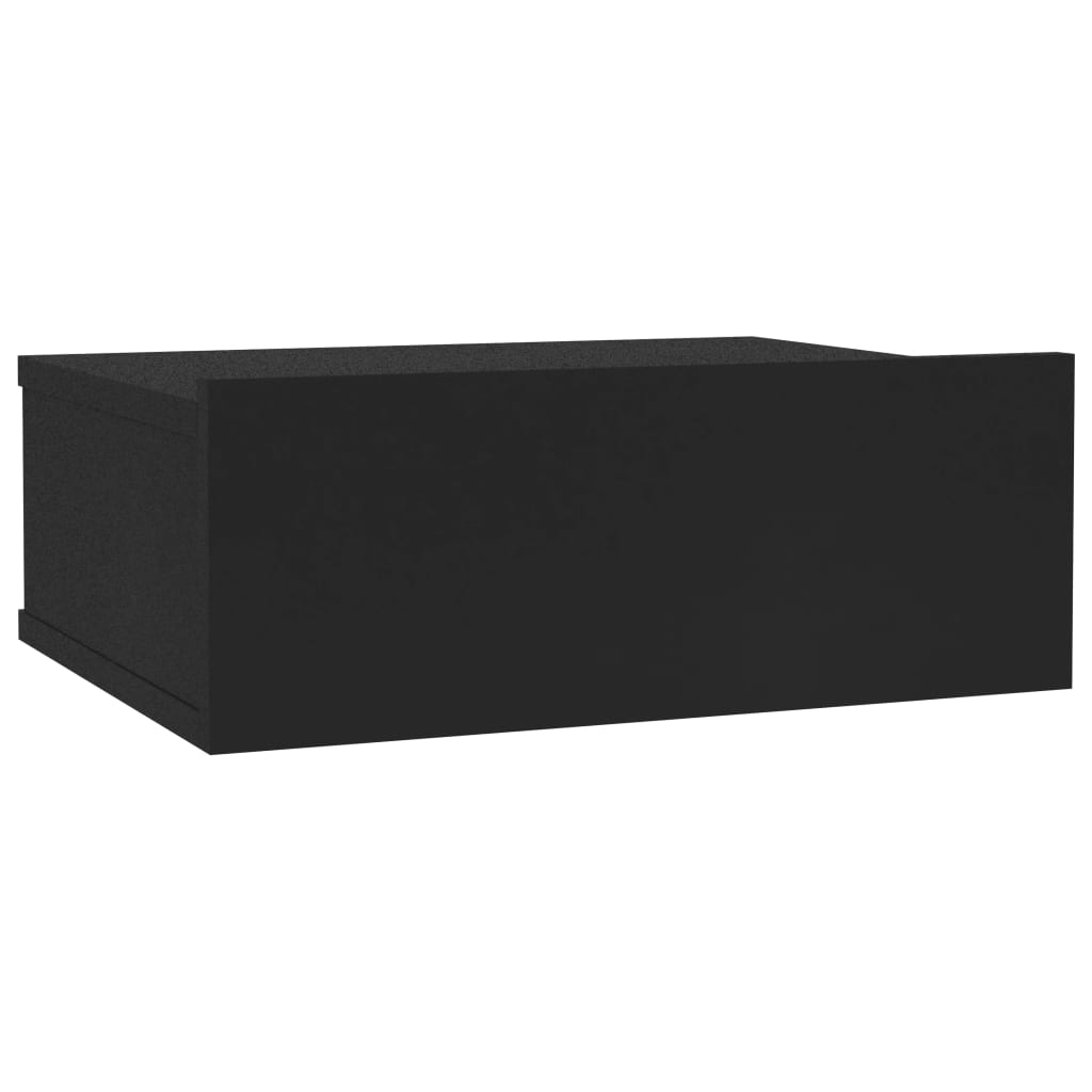 vidaXL Floating Nightstand Black 40x30x15 cm Engineered Wood