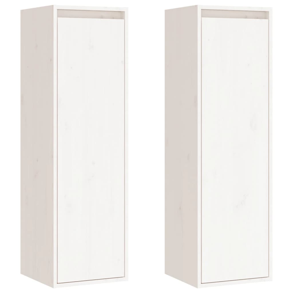 vidaXL Wall Cabinets 2 pcs White 30x30x100 cm Solid Pinewood