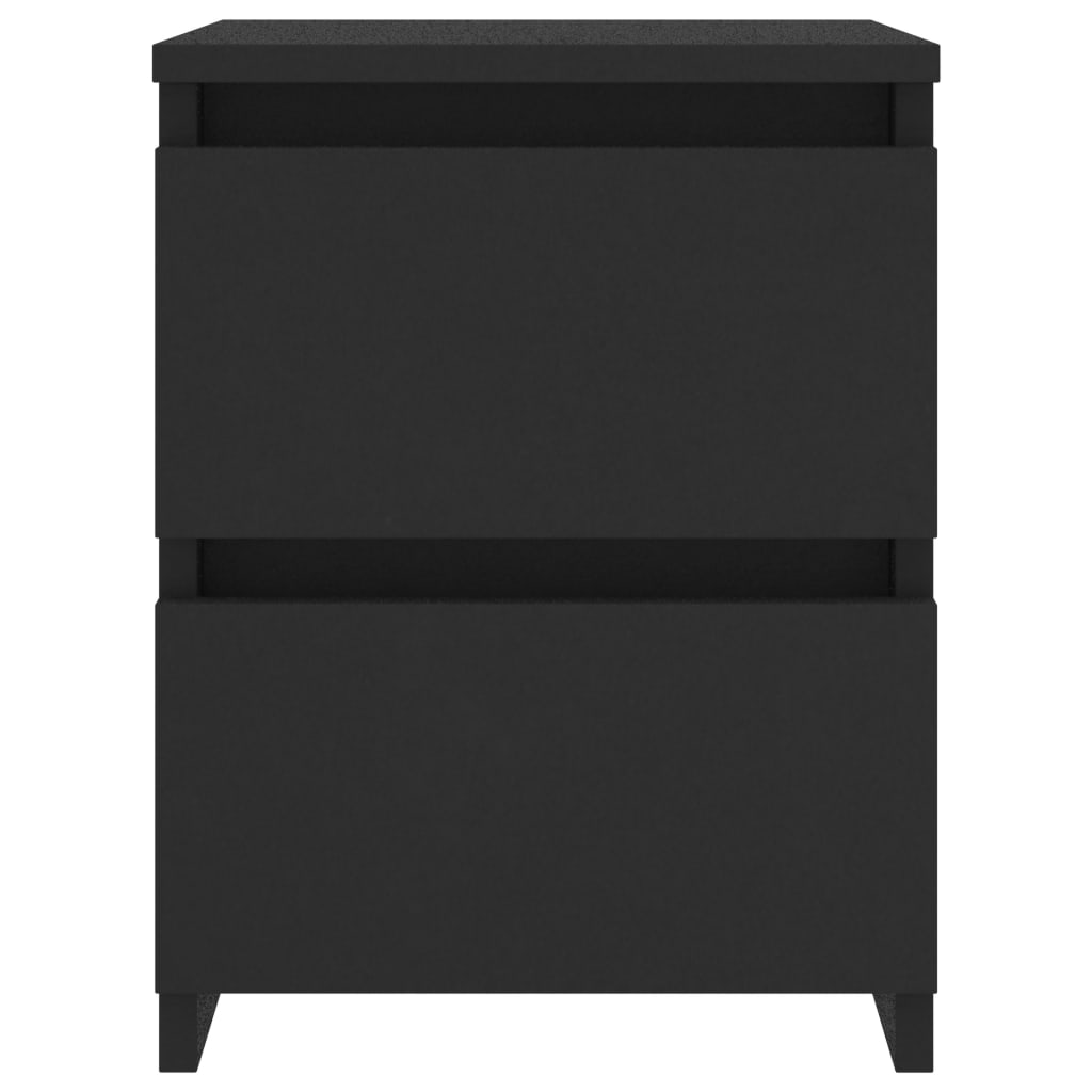 vidaXL Bedside Cabinets 2 pcs Black 30x30x40 cm Engineered Wood