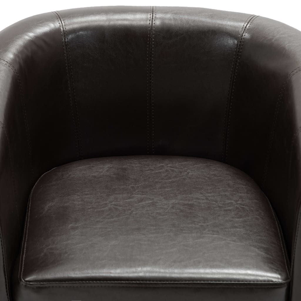 vidaXL Tub Chair Dark Brown Faux Leather