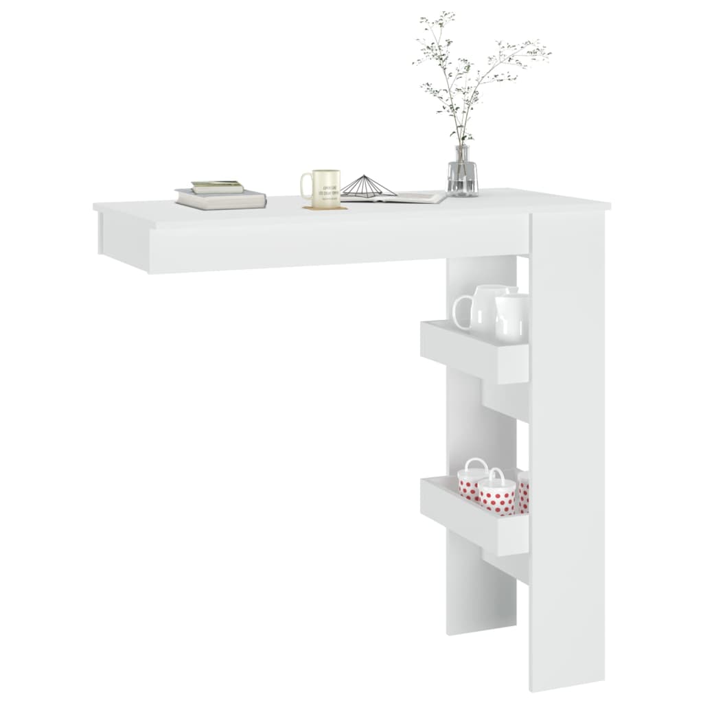 vidaXL Wall Bar Table White 102x45x103.5 cm Engineered Wood