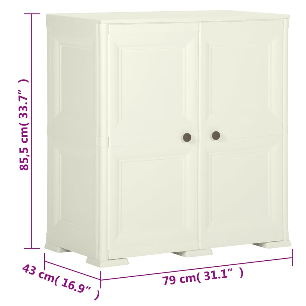 vidaXL Plastic Cabinet 79x43x85.5 cm Wood Design Vanilla Ice