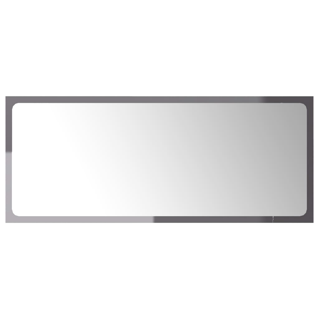 vidaXL Bathroom Mirror High Gloss Grey 90x1.5x37 cm Engineered Wood