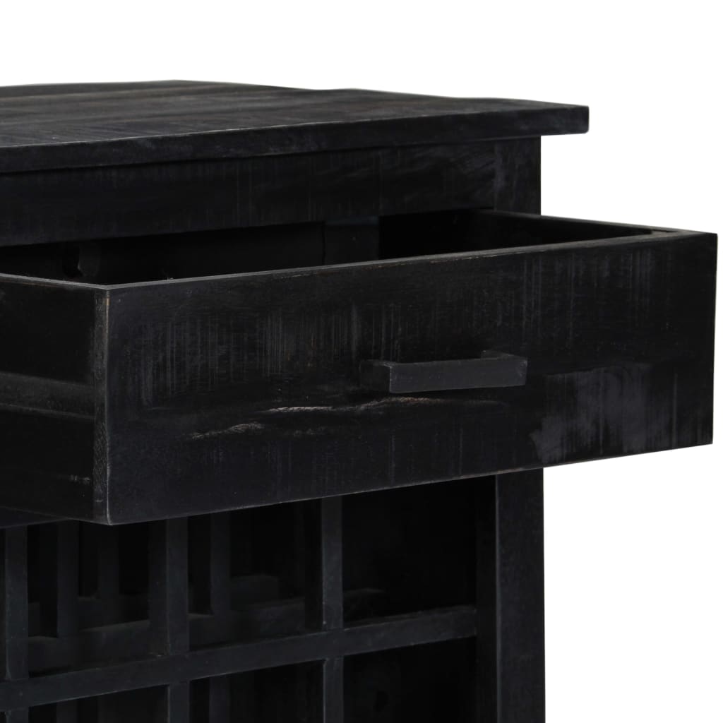 vidaXL Wine Rack Black 56x35x75 cm Solid Mango Wood