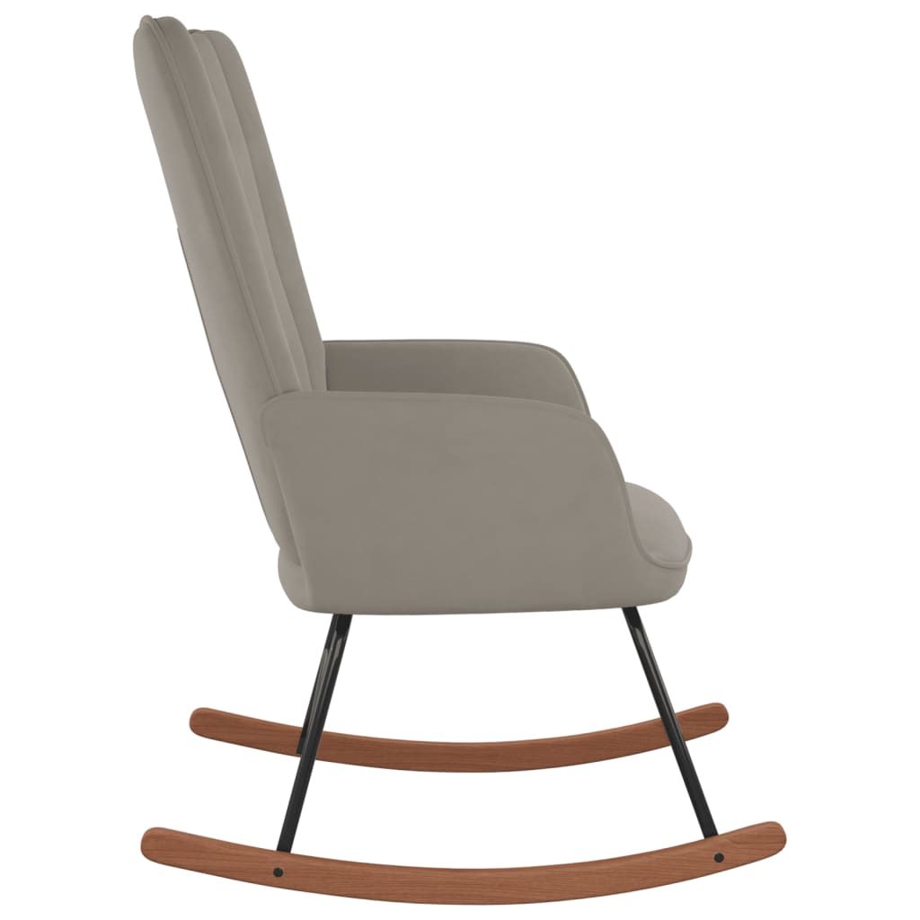 vidaXL Rocking Chair Light Grey Velvet