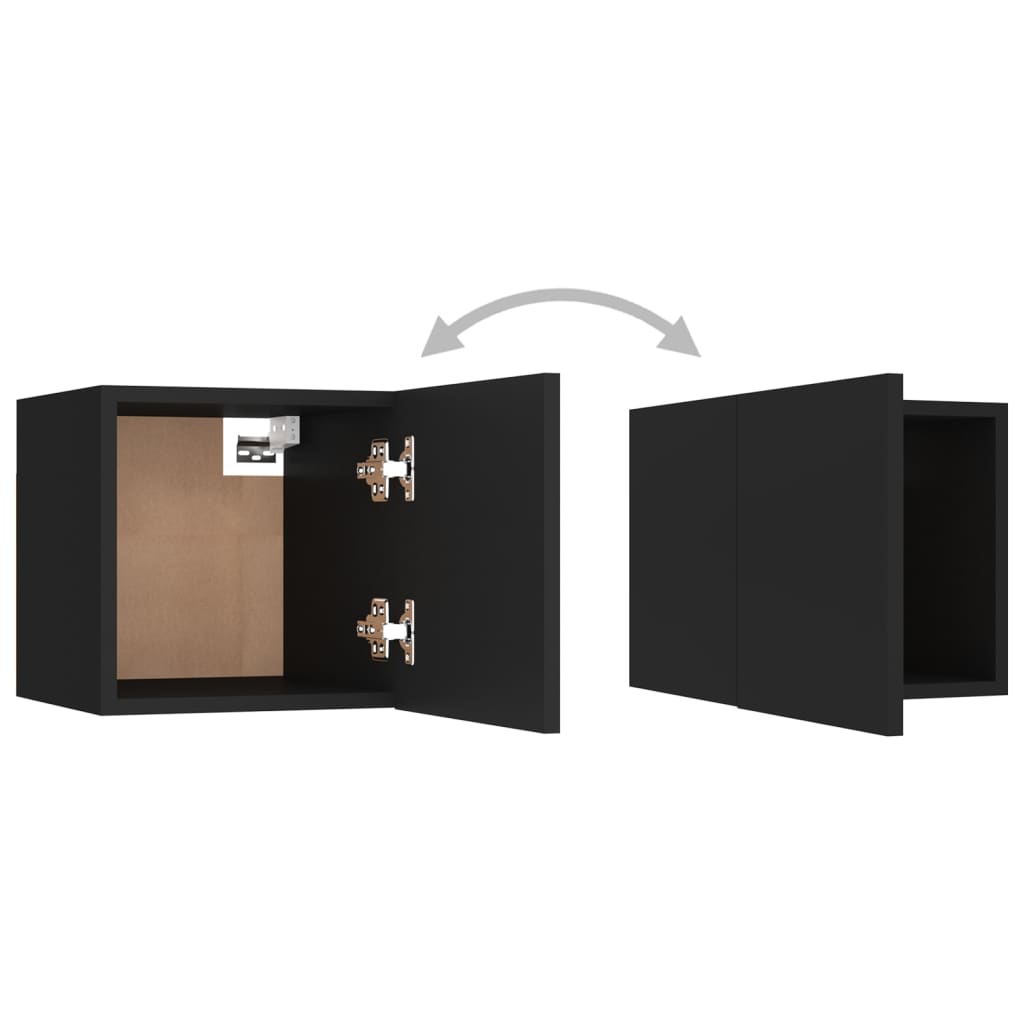 vidaXL 6 Piece TV Cabinet Set Black Chipboard
