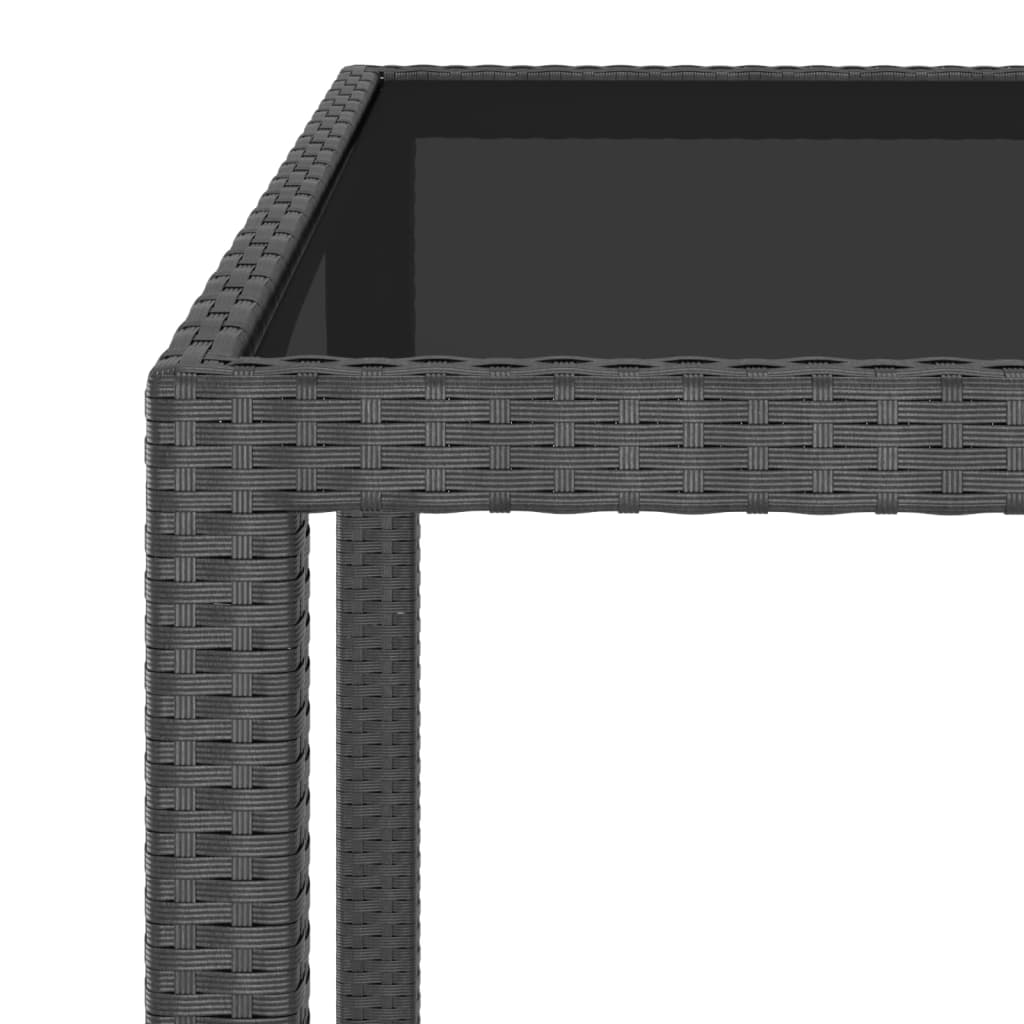vidaXL Garden Table Black 90x90x75 cm Poly Rattan