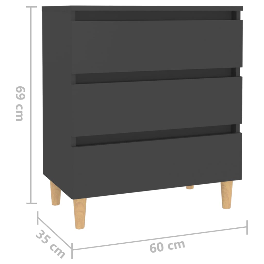 vidaXL Sideboard Grey 60x35x69 cm Engineered Wood