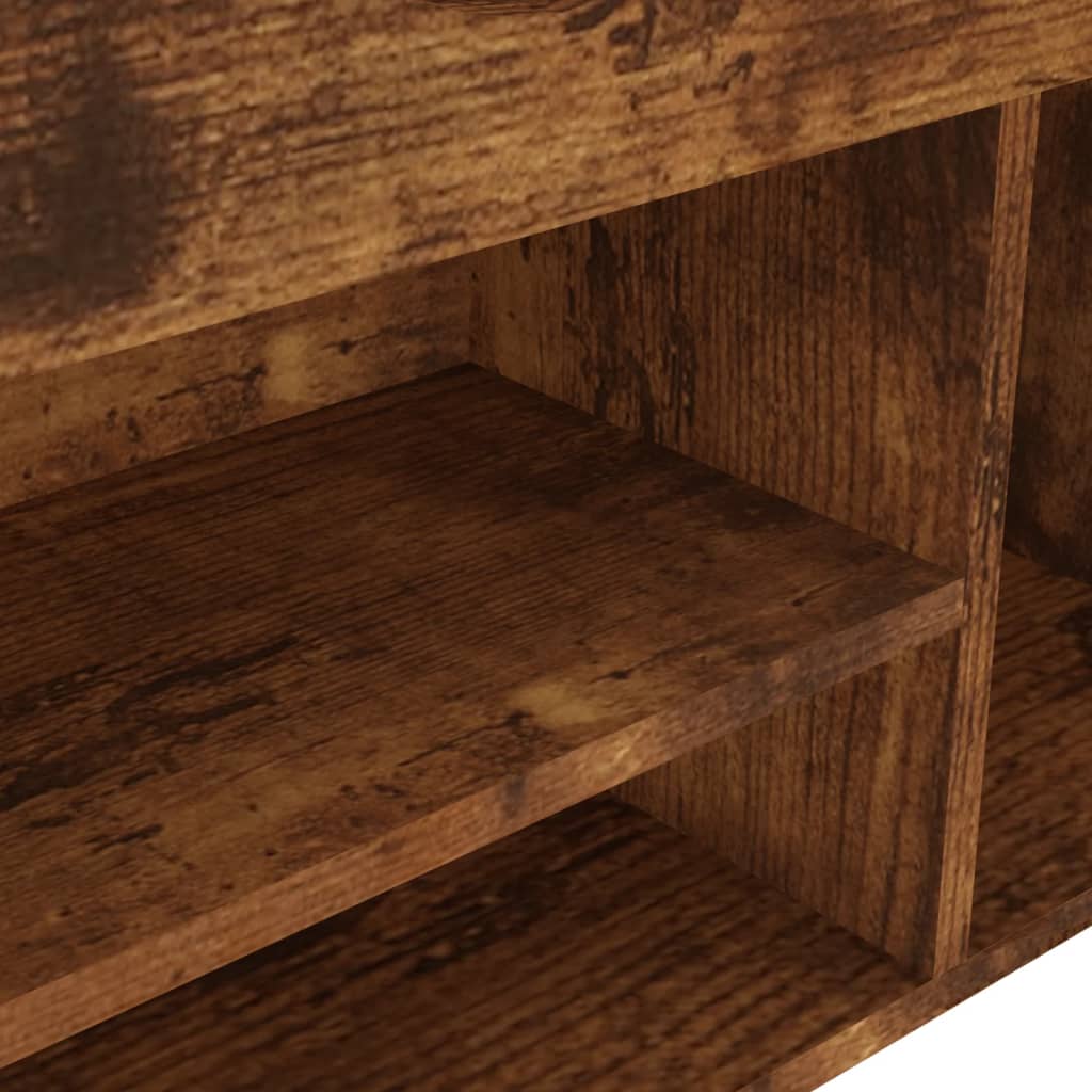 vidaXL Shoe Bench with Cushion Smoked Oak 80x30x47 cm Engineered Wood