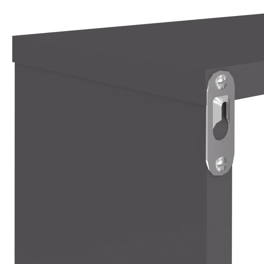vidaXL Wall Cube Shelf 4 pcs Grey 80x15x26.5 cm Engineered Wood