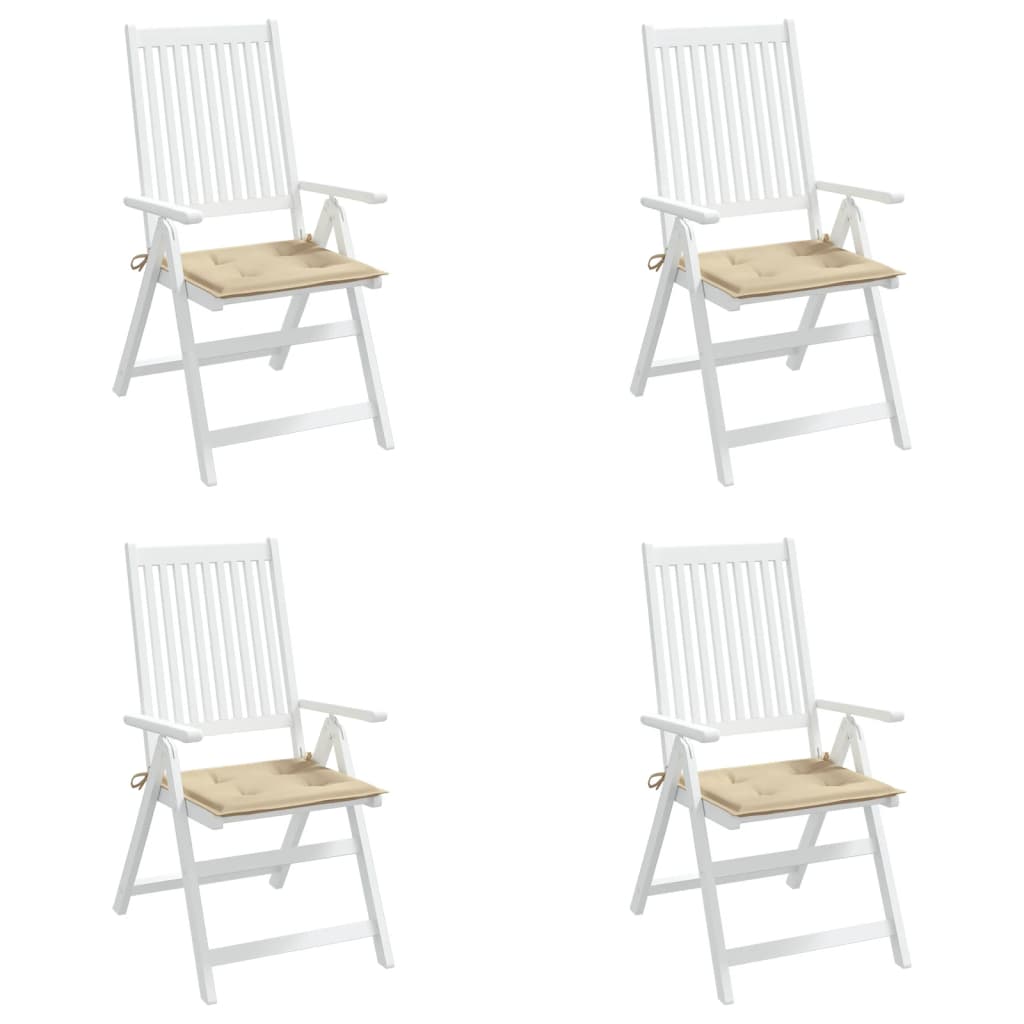 vidaXL Garden Chair Cushions 4 pcs Beige 40x40x3 cm Oxford Fabric
