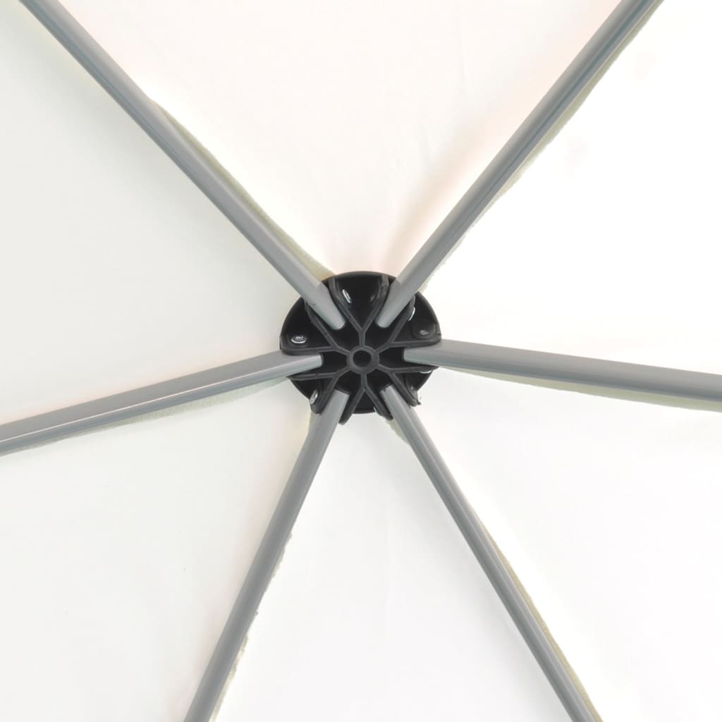 vidaXL Hexagonal Pop-Up Marquee with 6 Sidewalls Cream White 3.6x3.1 m
