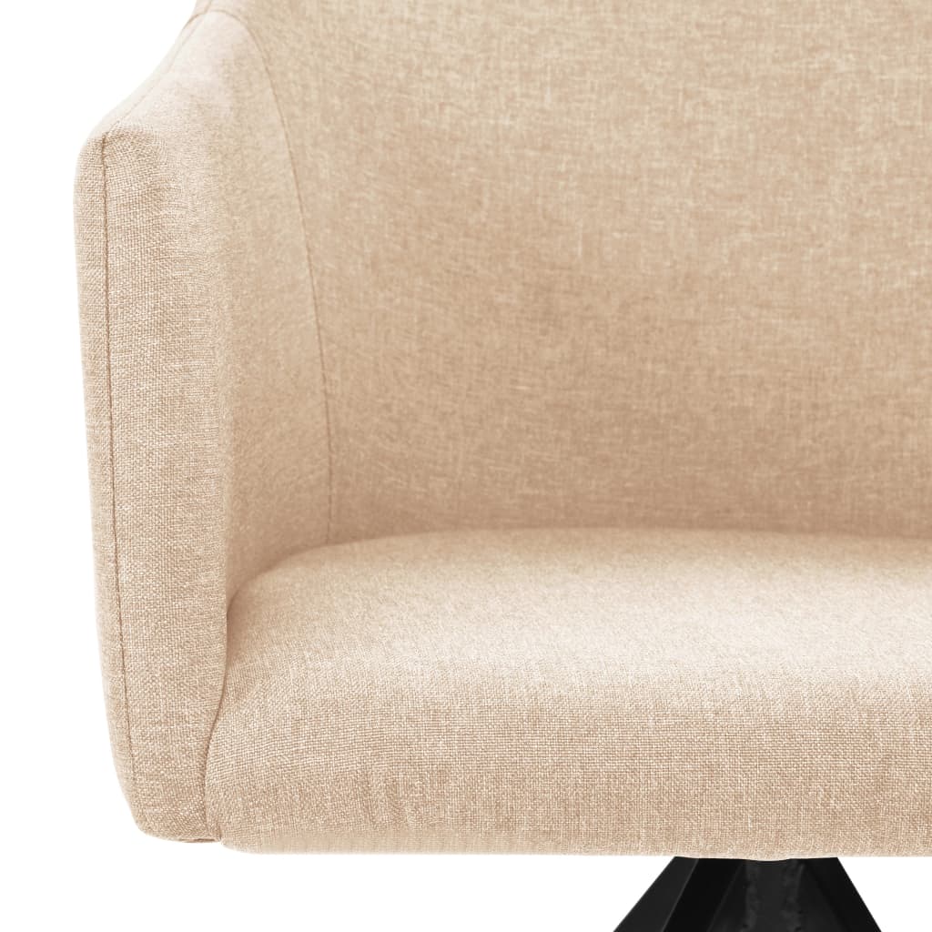 vidaXL Swivel Dining Chairs 2 pcs Cream Fabric