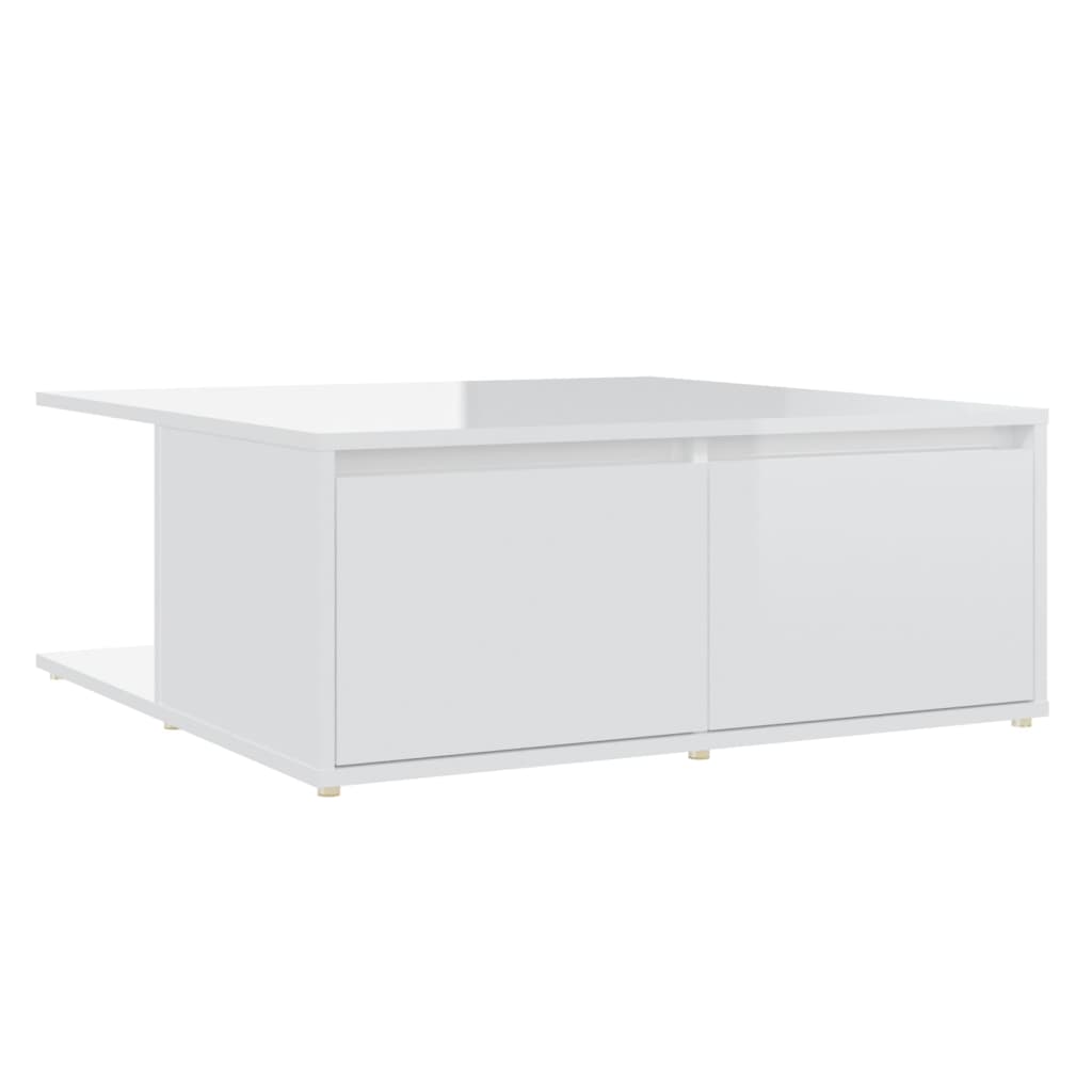 vidaXL Coffee Table High Gloss White 80x80x31 cm Engineered Wood
