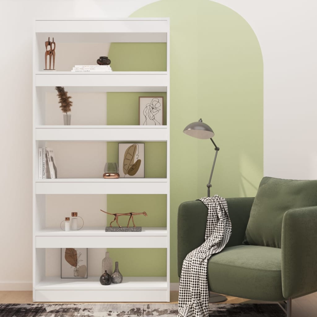 vidaXL Book Cabinet/Room Divider White 80x30x166 cm Engineered Wood