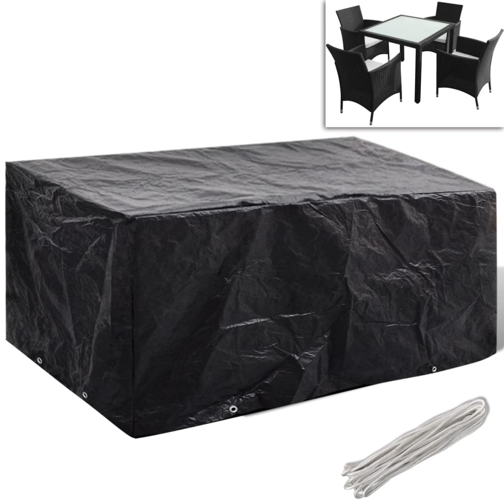 vidaXL Garden Furniture Covers 2pcs 4 Person Poly Rattan 180x140cm