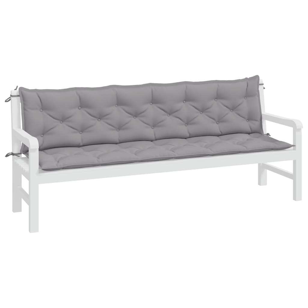 vidaXL Garden Bench Cushions 2pcs Grey 200x50x7cm Oxford Fabric