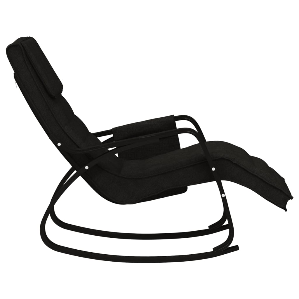 vidaXL Rocking Chair Black Fabric