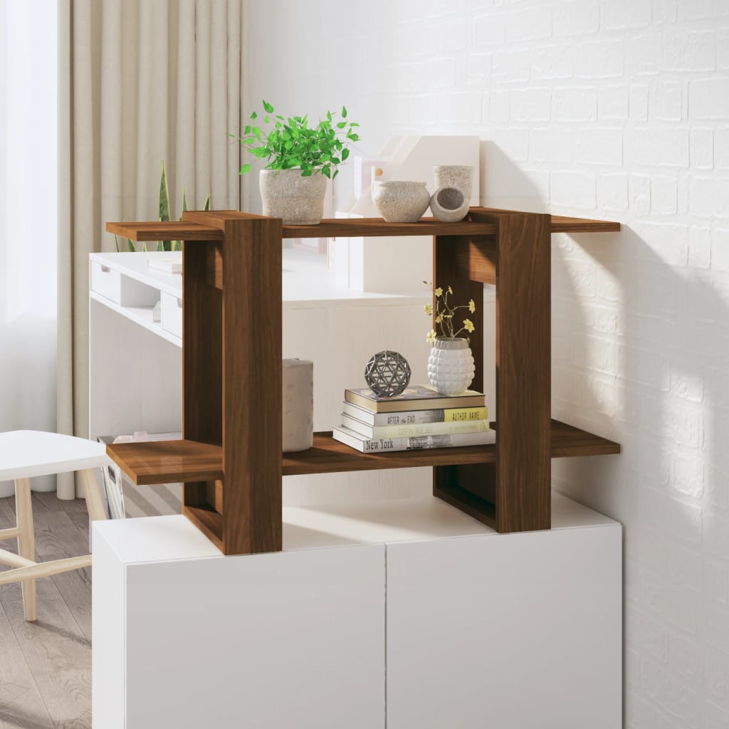 vidaXL Book Cabinet/Room Divider Brown Oak 80x30x51 cm
