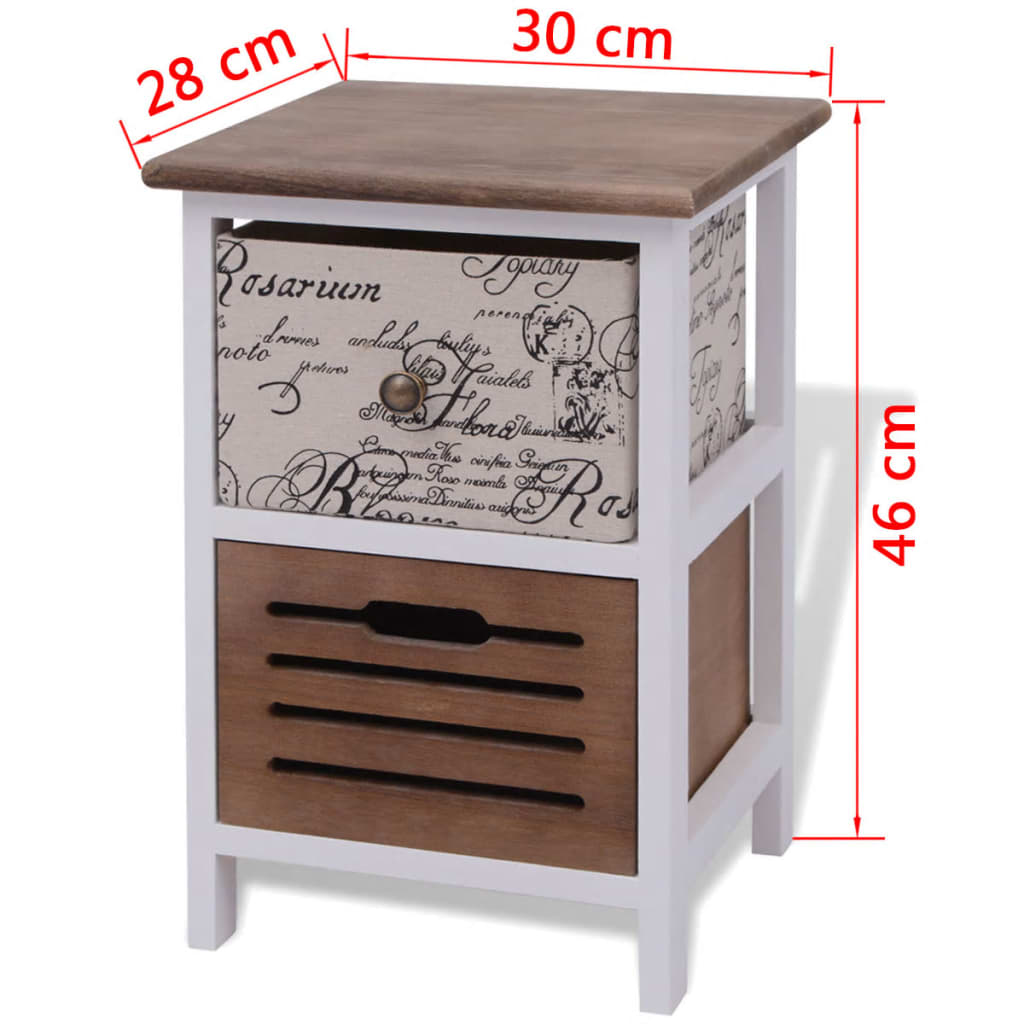 vidaXL Bedside Cabinet Wood