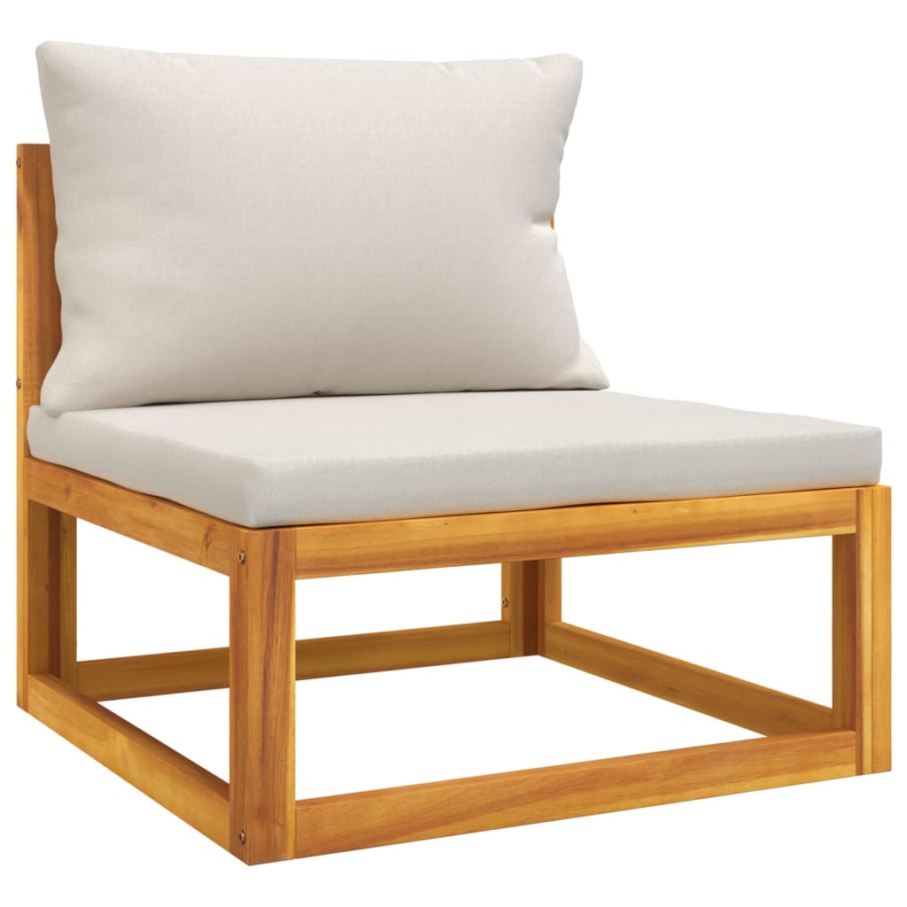 vidaXL 9 Piece Garden Lounge Set with Light Grey Cushions Solid Wood