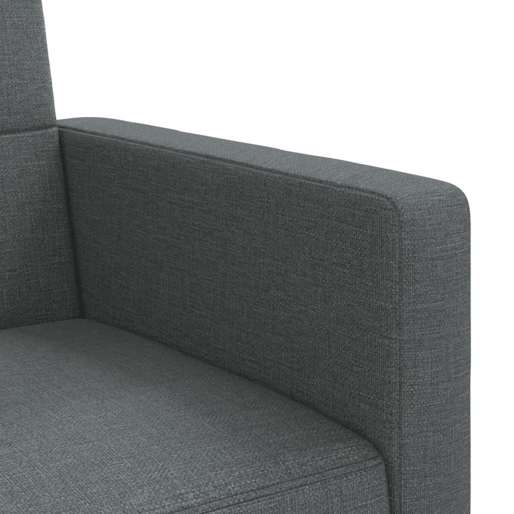 vidaXL Sofa Bed with Cushions Dark Grey Fabric
