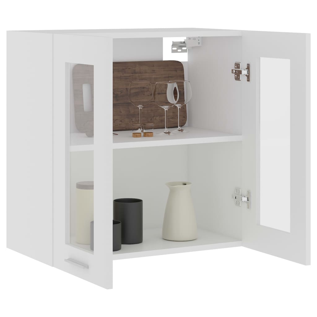 vidaXL Hanging Glass Cabinet White 60x31x60 cm Engineered Wood