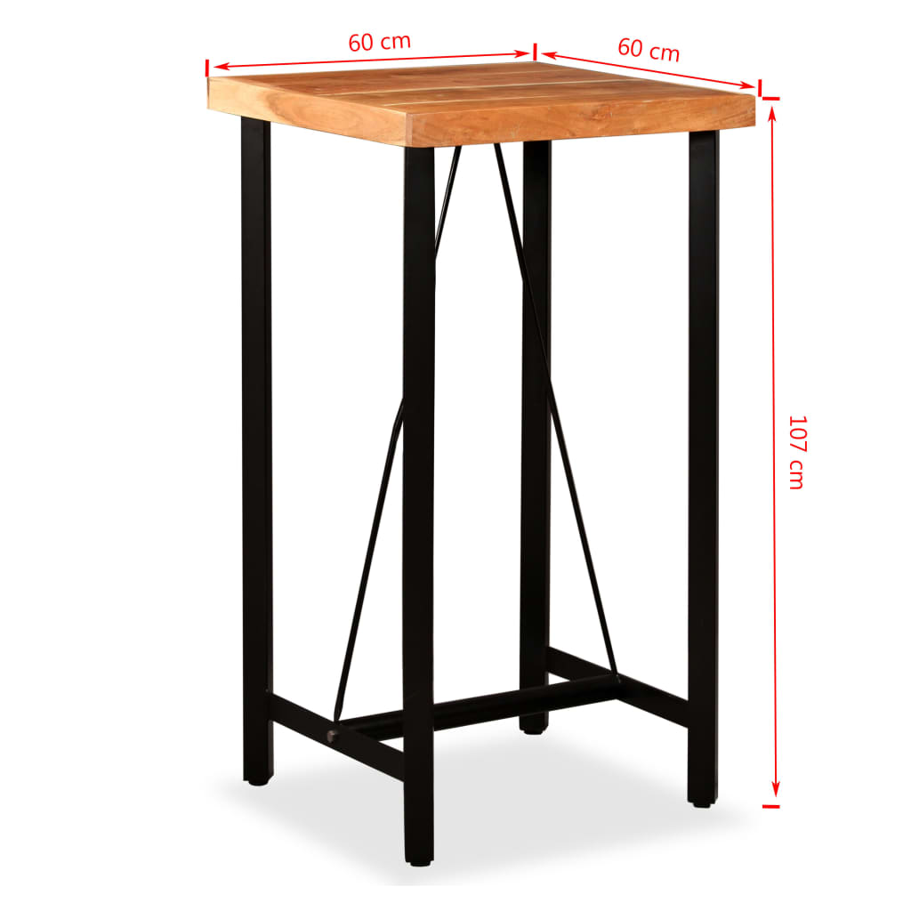 vidaXL Bar Table Solid Acacia Wood 60x60x107 cm
