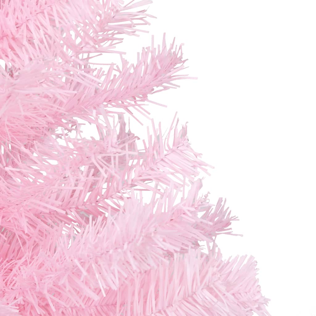 vidaXL Artificial Pre-lit Christmas Tree with Stand Pink 150 cm PVC