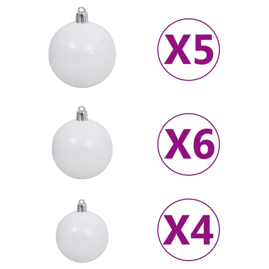 vidaXL Artificial Pre-lit Christmas Tree with Ball Set White 65 cm