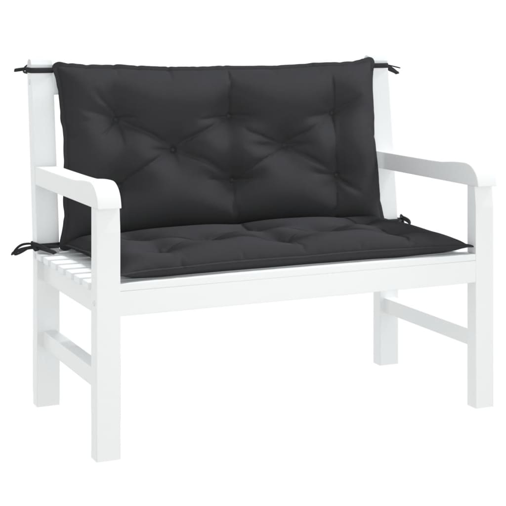 vidaXL Garden Bench Cushions 2pcs Black 100x50x7 cm Oxford Fabric