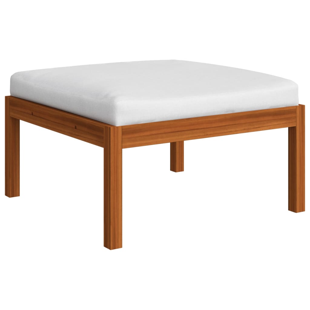 vidaXL 4 Piece Garden Lounge Set with Cushions Cream Solid Acacia Wood