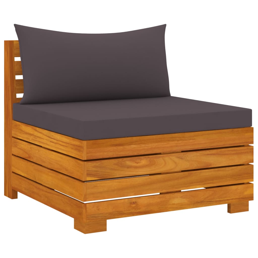 vidaXL 4-Seater Garden Sofa with Cushions Solid Acacia Wood