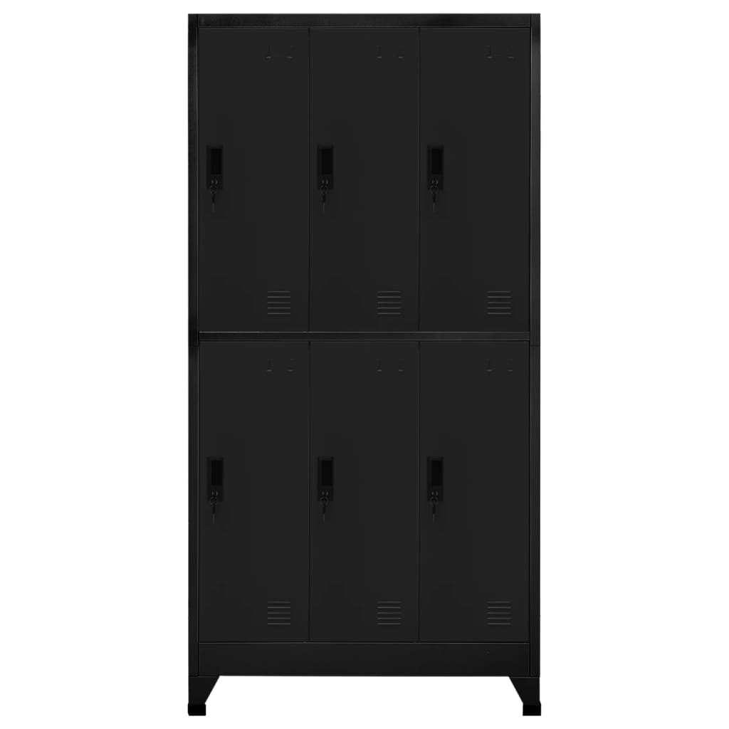vidaXL Locker Cabinet Black 90x45x180 cm Steel