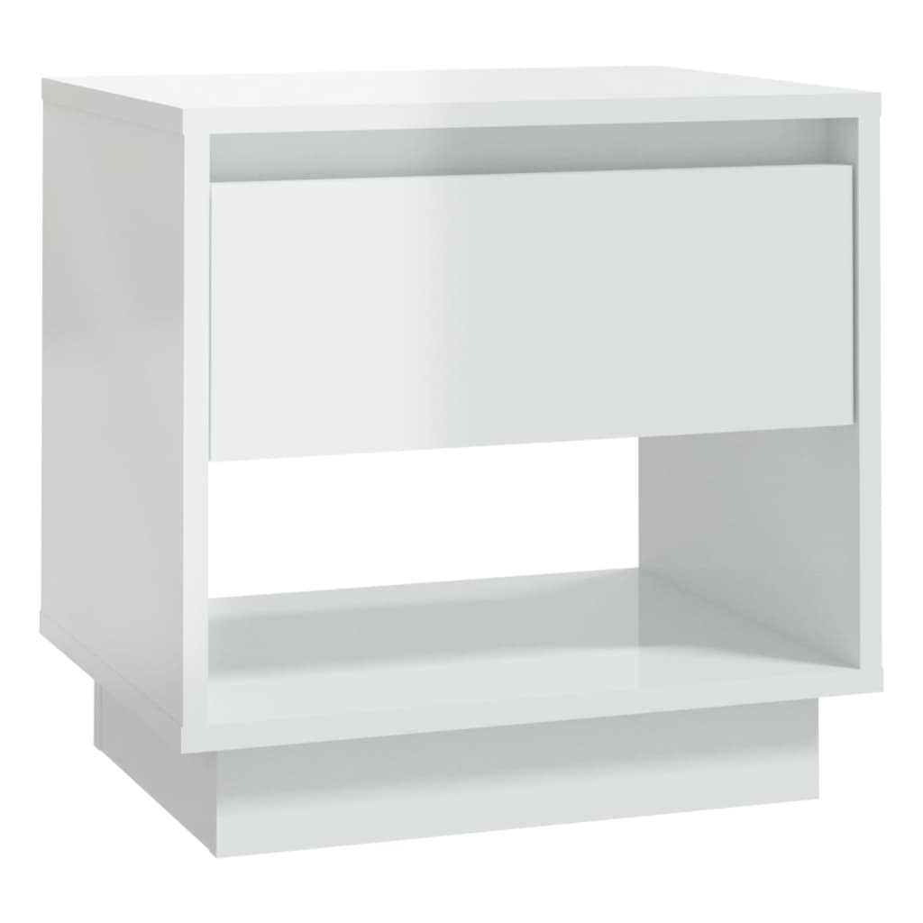 vidaXL Bedside Cabinets 2 pcs High Gloss White 45x34x44 cm Engineered Wood