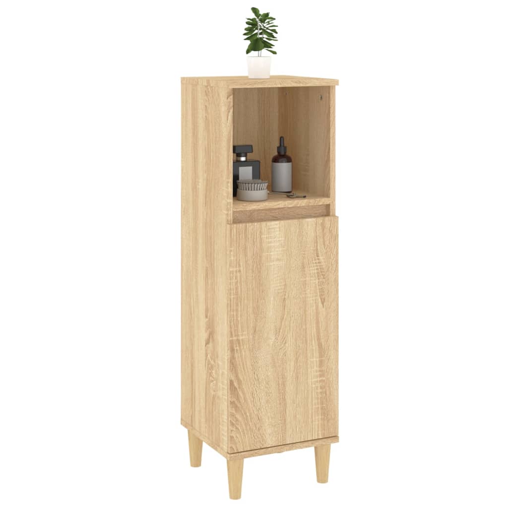 vidaXL Bathroom Cabinet Sonoma Oak 30x30x100 cm Engineered Wood