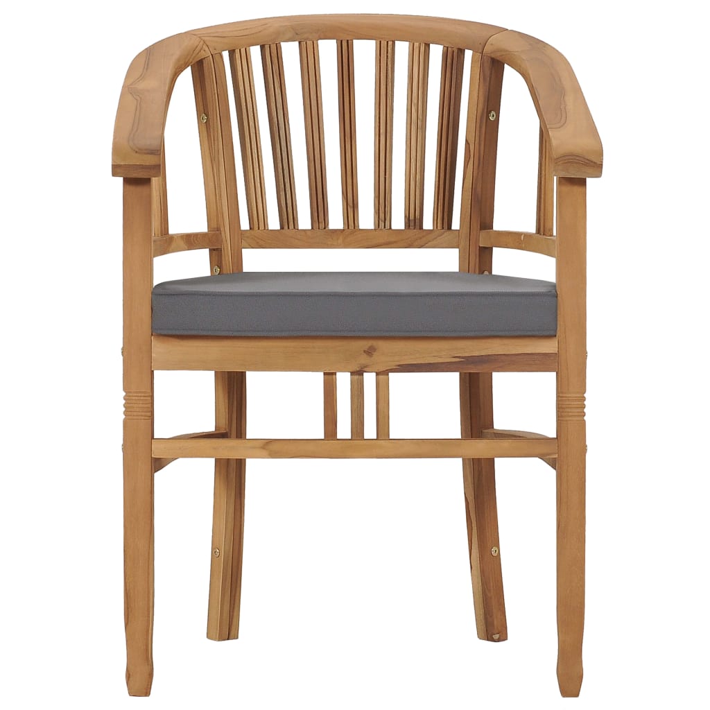 vidaXL Garden Chairs with Cushions 2 pcs Solid Teak Wood