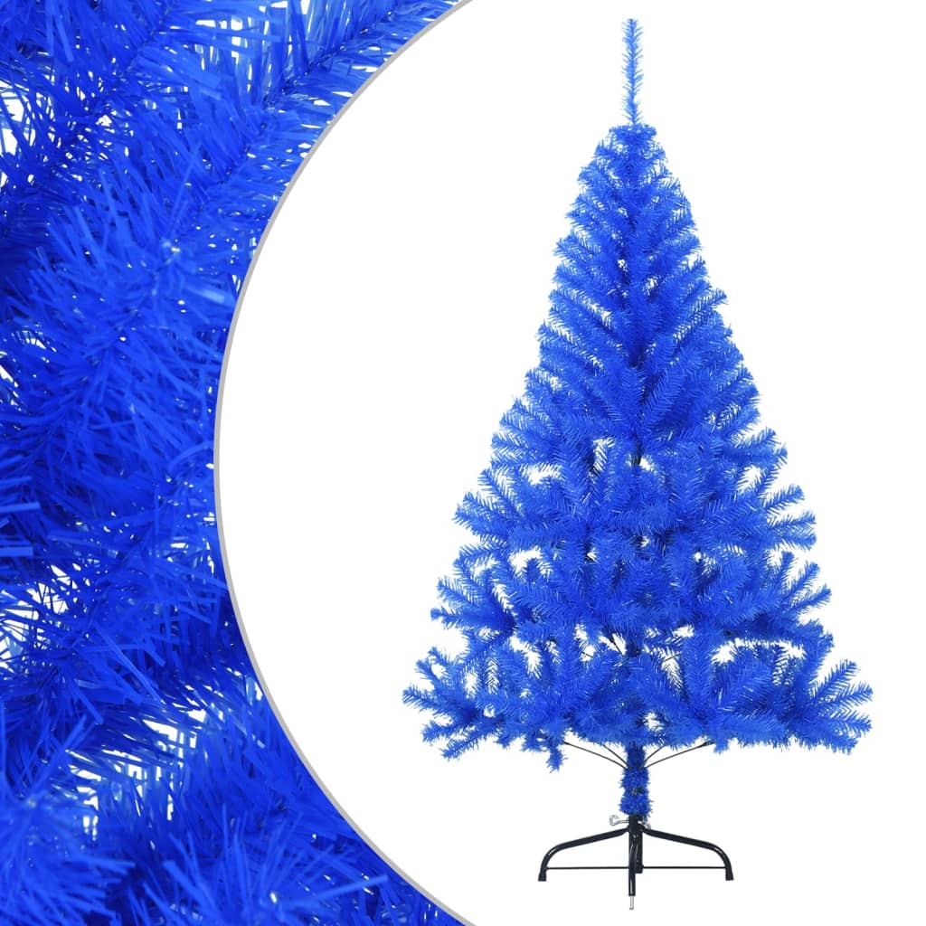 vidaXL Artificial Half Christmas Tree with Stand Blue 120 cm PVC
