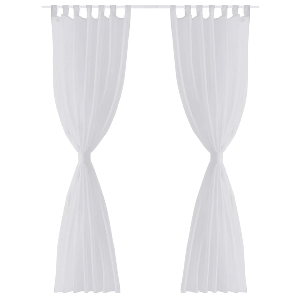 White Sheer Curtain 140 x 175 cm 2 pcs