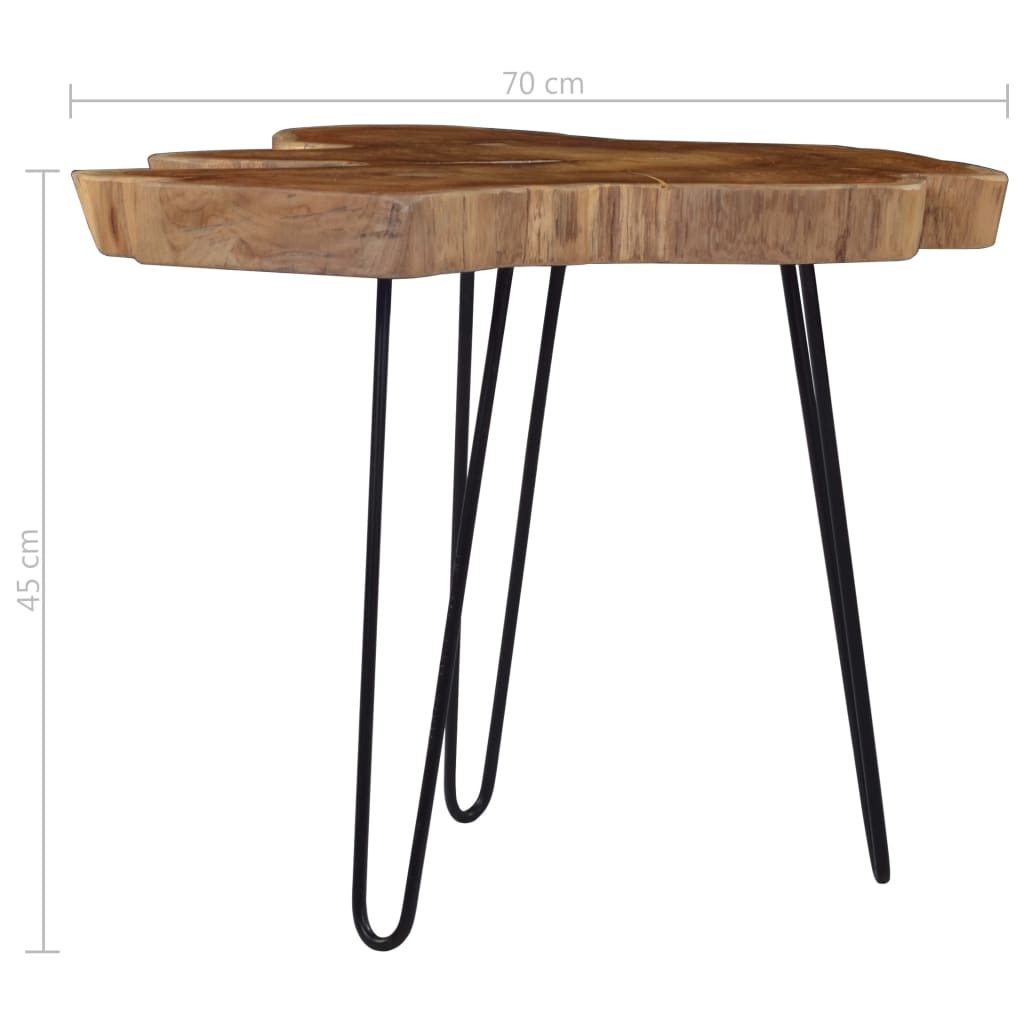 vidaXL Coffee Table (60-70)x45 cm Teak Wood