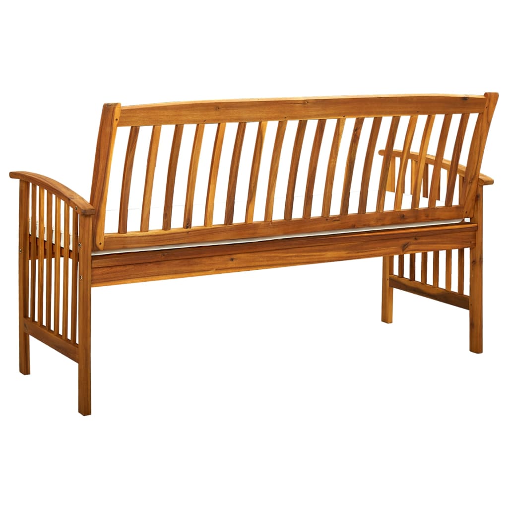 vidaXL Garden Bench with Cushion 147 cm Solid Acacia Wood