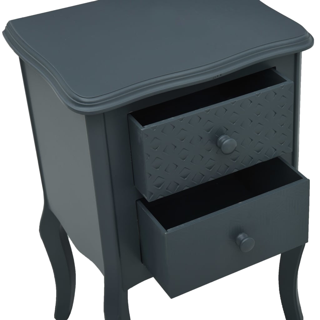 vidaXL Bedside Cabinet Grey 43x32x65 cm MDF