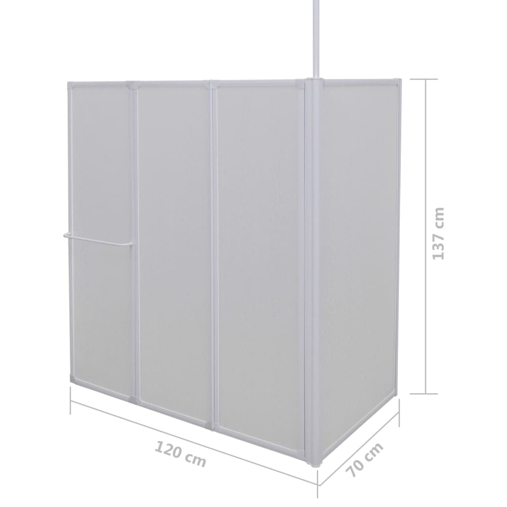 Shower Bath Screen Wall L Shape 70 x 120 x 137 cm 4 Panels Foldable