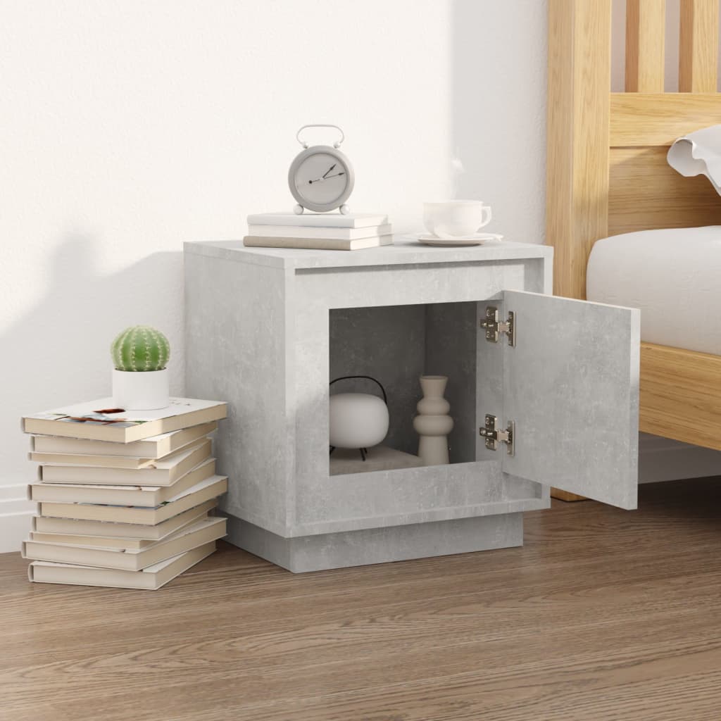 vidaXL Bedside Cabinet Concrete Grey 44x35x45 cm Engineered Wood
