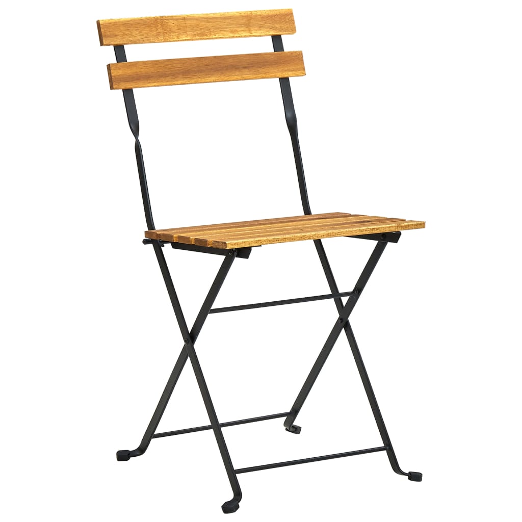 vidaXL Folding Garden Chairs 6 pcs Steel and Solid Wood Acacia